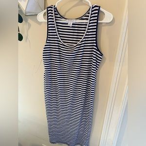 XL motherhood maternity blue and white striped dress